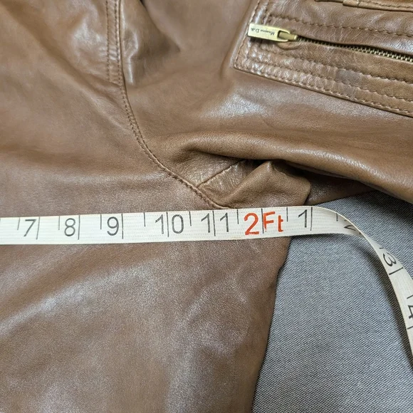 Massimo Dutti Men's Premium Brown Leather Jacket - Picture 11 of 13